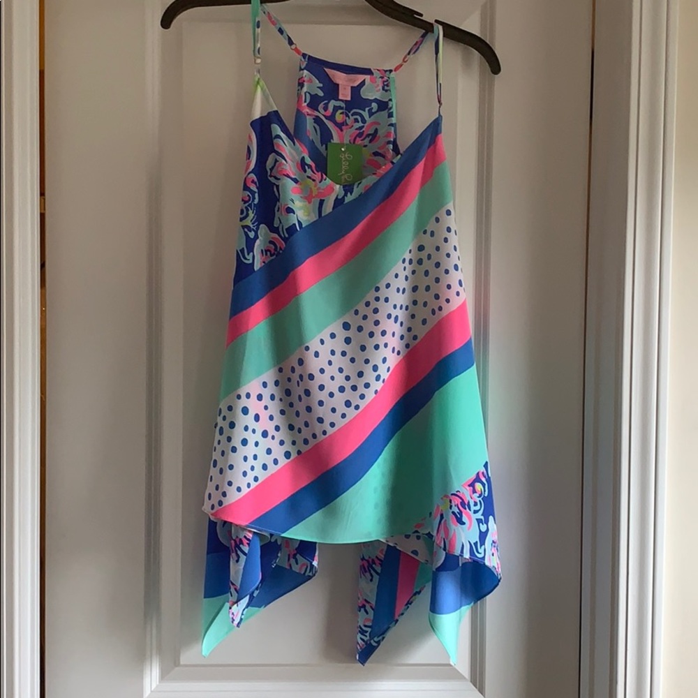 Lily Pulitzer Alora silk Top coastal retreat